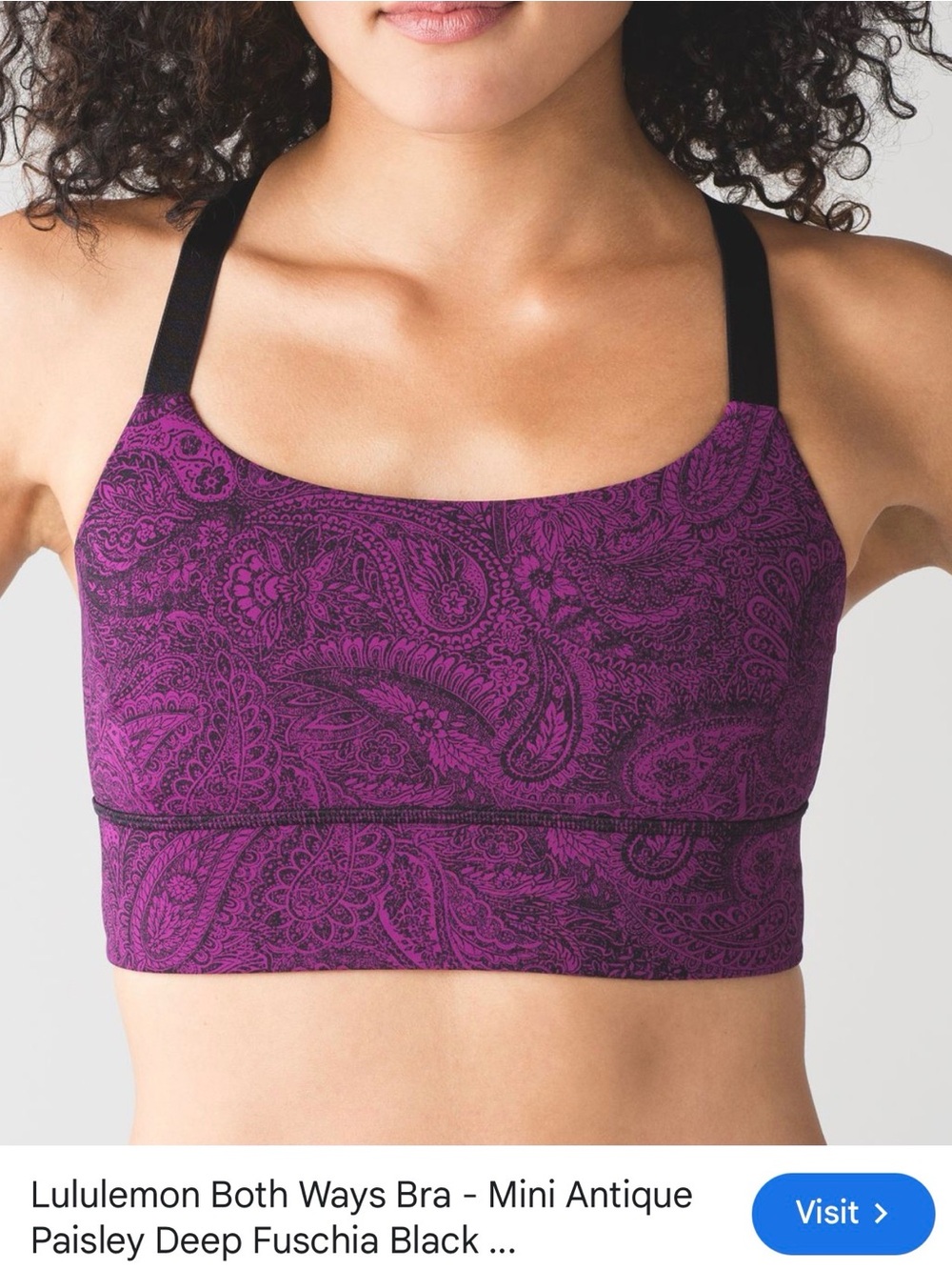 lululemon athletica Both Ways Bra — Deep Fuchsia Paisley size 10